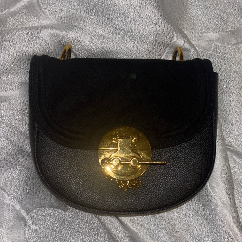 Love & Lore Black Suede and Leather Cross Body